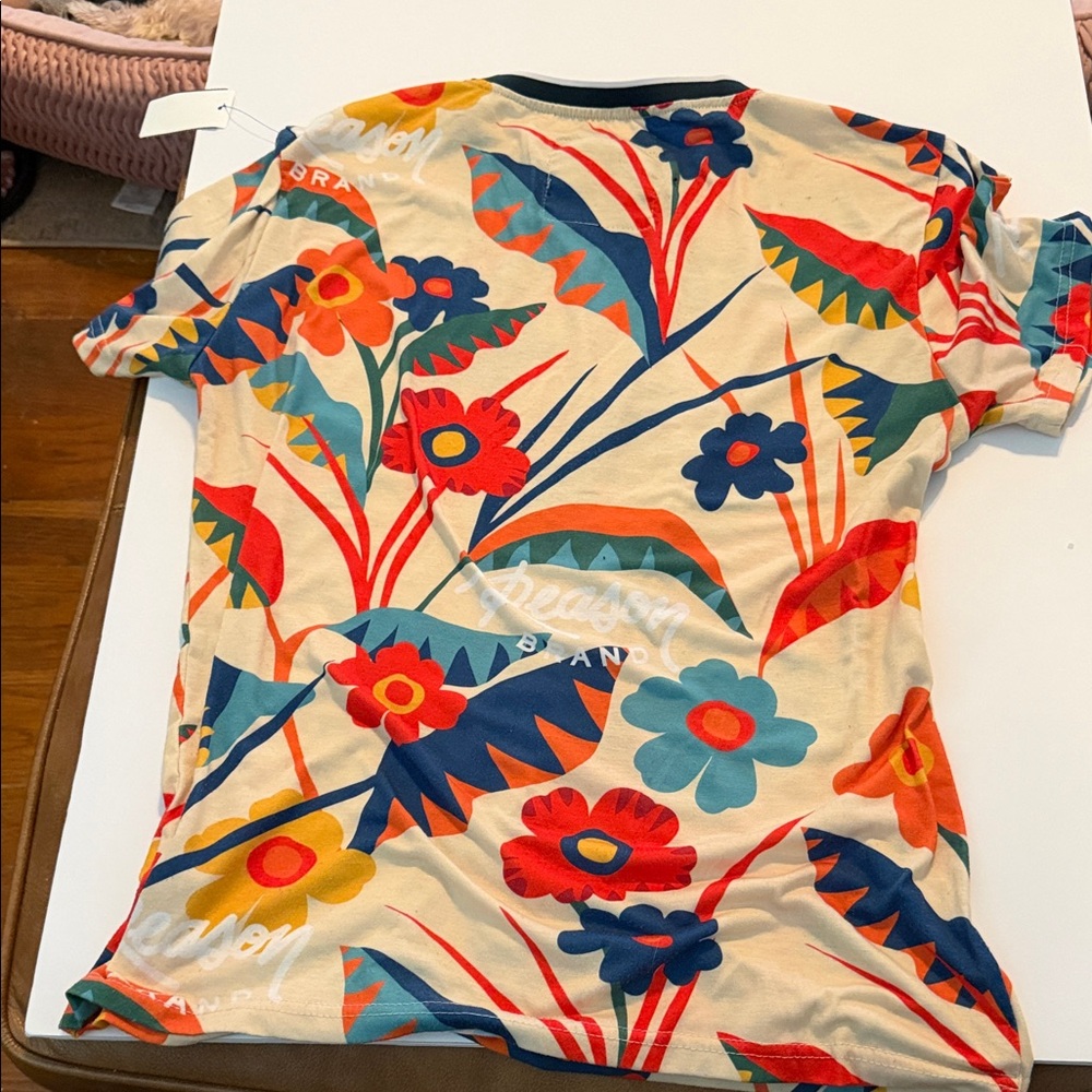 Reason Men's Floral Short Sleeve Tee - Red, Blue, Orange - Picture 4 of 4